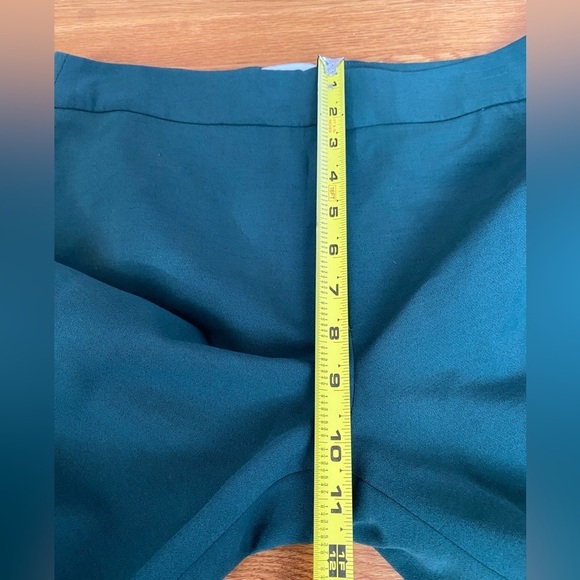 Isoude Green Straight Leg High Rise Pants, Women's Size 8, Designer Trousers - Picture 9 of 10